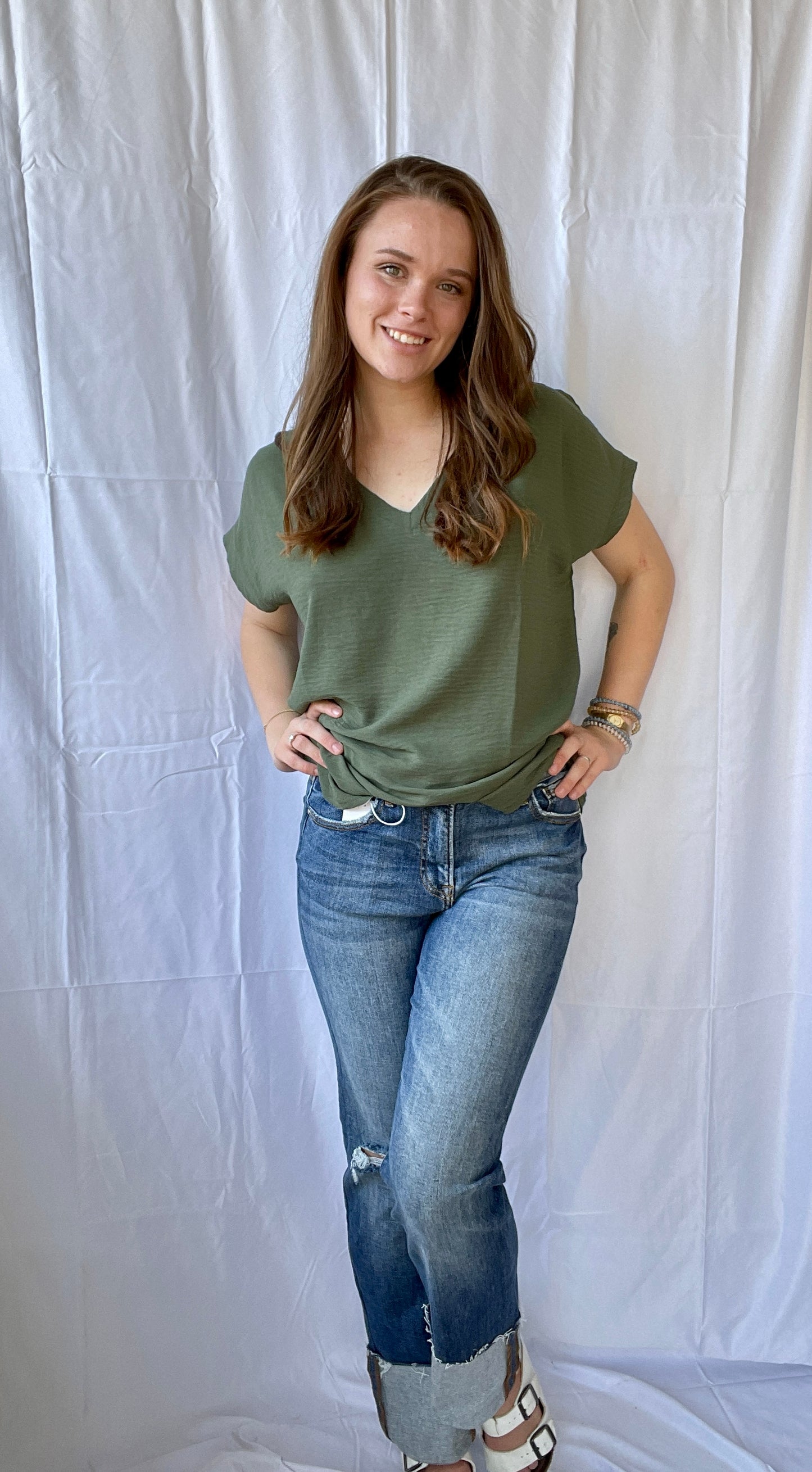 Celestial Rise Wide-Cuff Straight Jeans