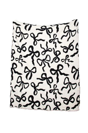 Black & White Bow Blanket