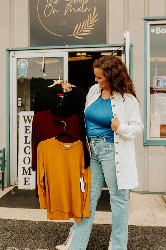 Classic Touch: Long-Sleeve Crew Neck Top