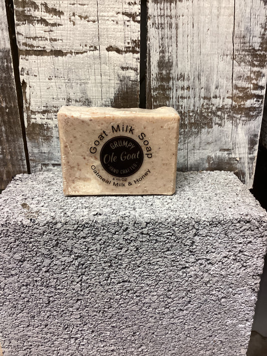 Grumpy Ole Goat- Goat Milk Soap- Oatmeal Milk & Honey/Charcoal Facial Bar