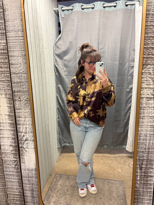 Dade Days Metallic Tie Dye Blouse