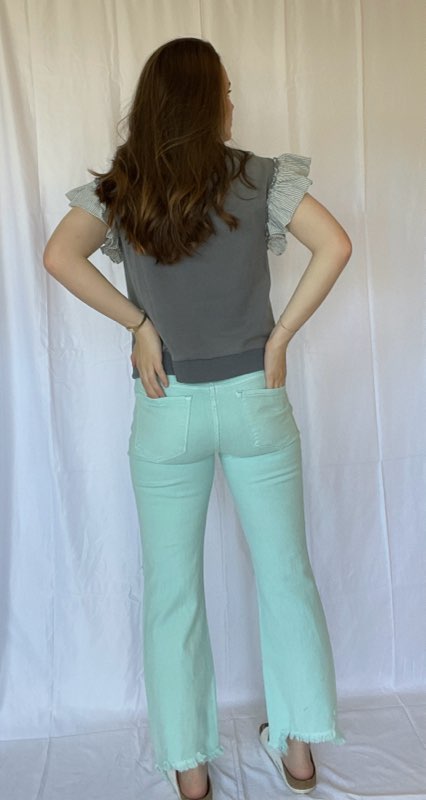 Ella Gray Ruffle Top