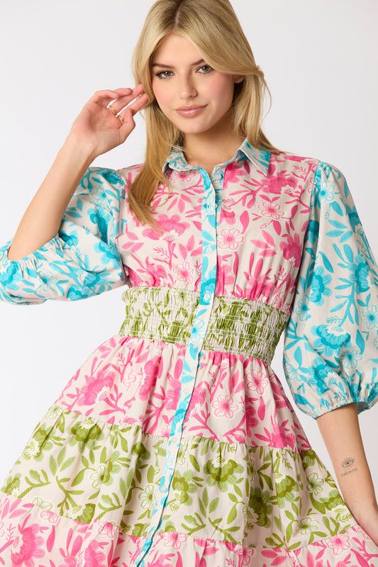Summer Meadow Button-Down Dress